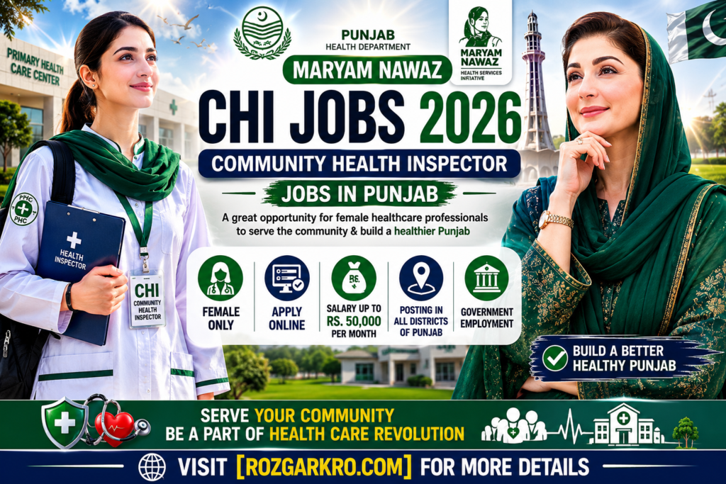 Maryam Nawaz CHI Jobs 2026 – Community Health Inspector Jobs in Punjab | Apply Online