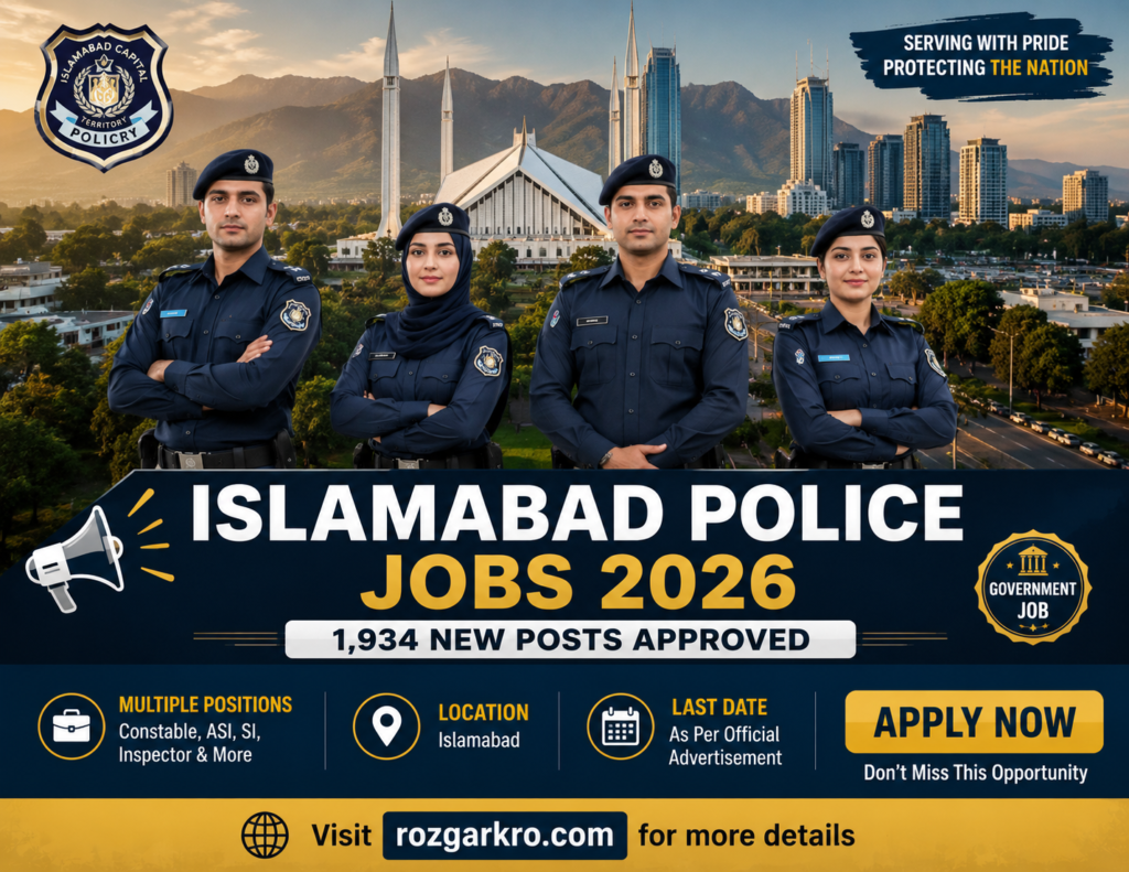 Islamabad Police Jobs 2026 – 1,934 Posts Approved. Check If You Qualify