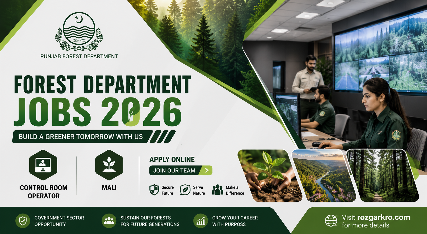 Forest Department Jobs 2026 – Apply Now | Control Room Operator and Mali Jobs