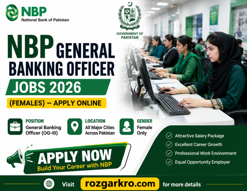 NBP General Banking Officer Jobs 2026 – Apply Online (Females)